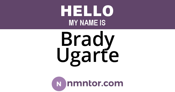Brady Ugarte