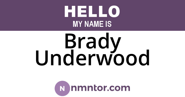 Brady Underwood