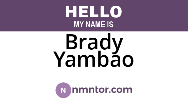 Brady Yambao