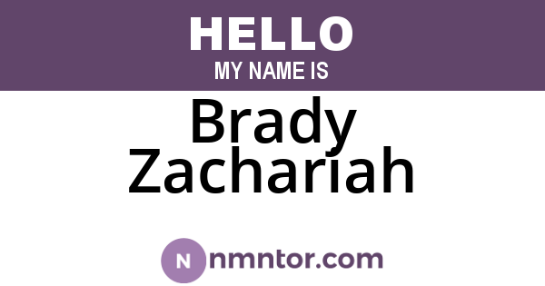 Brady Zachariah