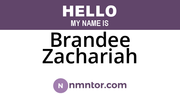 Brandee Zachariah