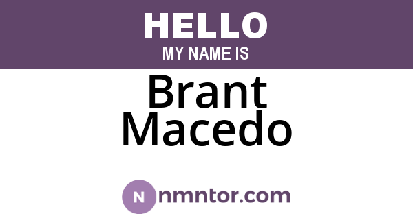 Brant Macedo