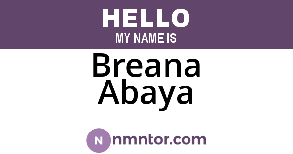 Breana Abaya