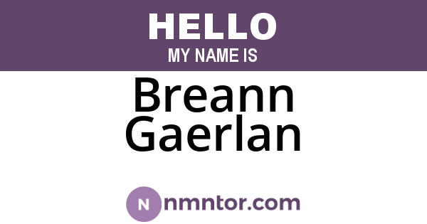 Breann Gaerlan