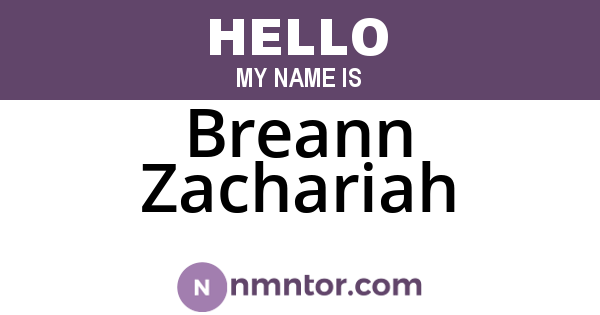 Breann Zachariah