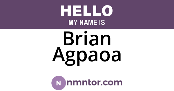 Brian Agpaoa