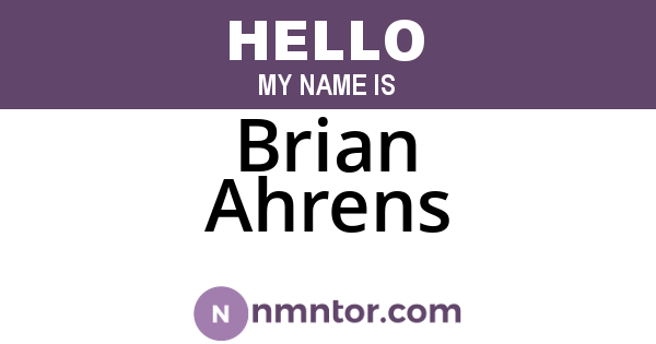 Brian Ahrens