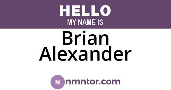 Brian Alexander