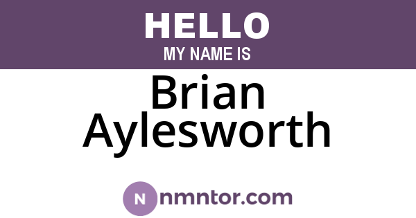 Brian Aylesworth
