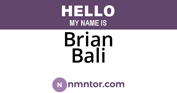 Brian Bali