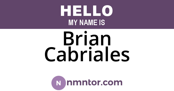 Brian Cabriales
