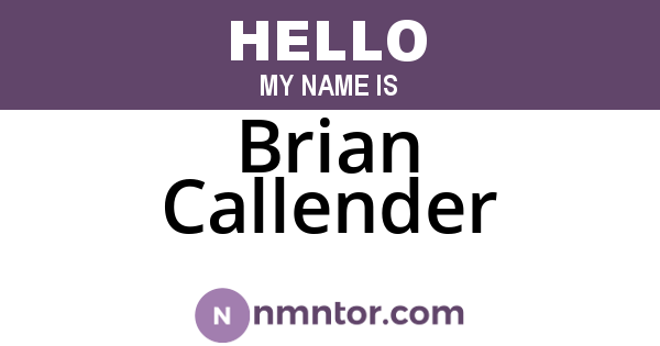 Brian Callender