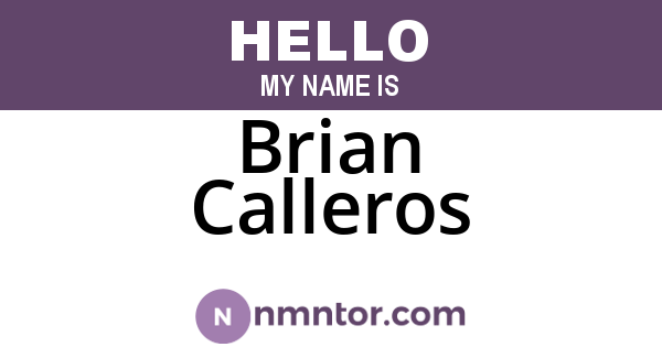 Brian Calleros