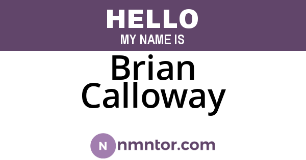Brian Calloway