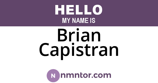 Brian Capistran