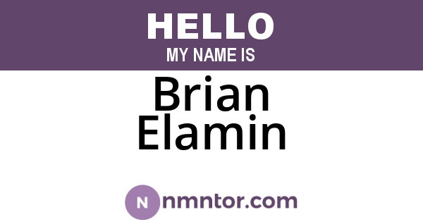 Brian Elamin