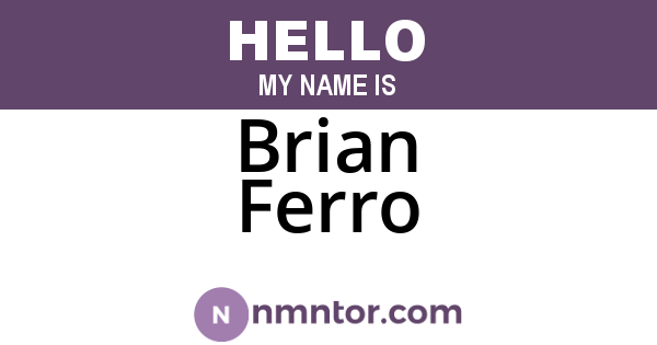 Brian Ferro