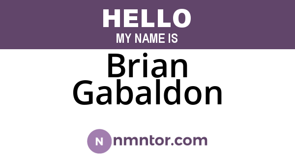 Brian Gabaldon