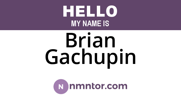 Brian Gachupin