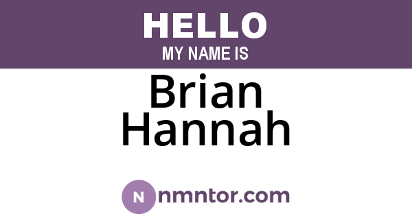 Brian Hannah