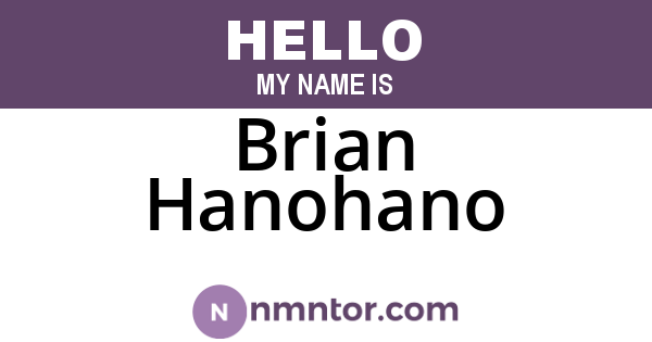 Brian Hanohano