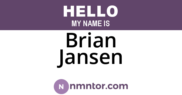 Brian Jansen