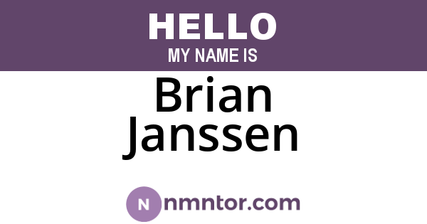 Brian Janssen