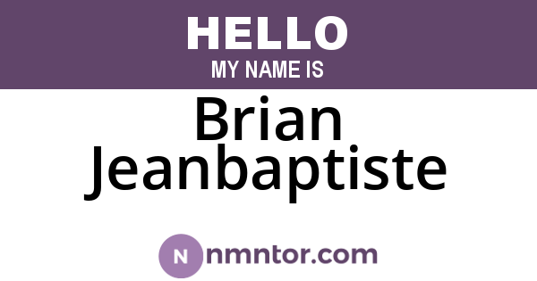 Brian Jeanbaptiste