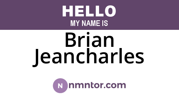 Brian Jeancharles
