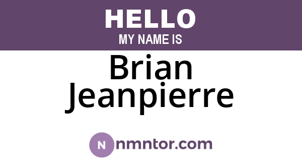 Brian Jeanpierre