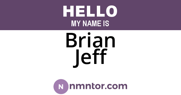 Brian Jeff