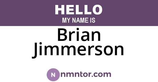 Brian Jimmerson