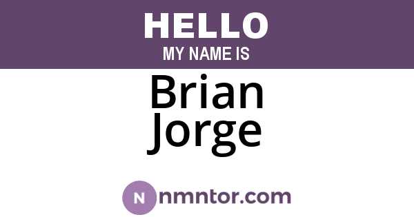 Brian Jorge