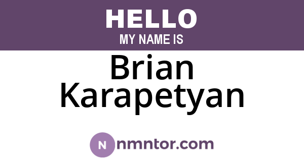 Brian Karapetyan