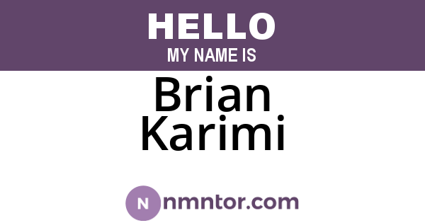 Brian Karimi