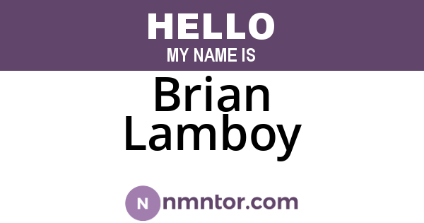 Brian Lamboy