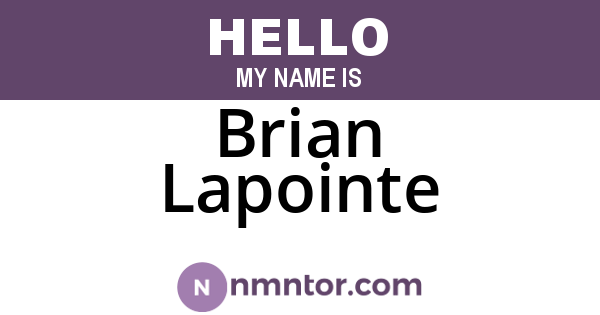 Brian Lapointe