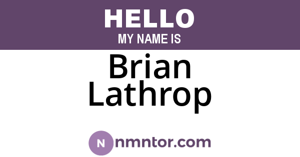 Brian Lathrop