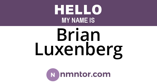 Brian Luxenberg