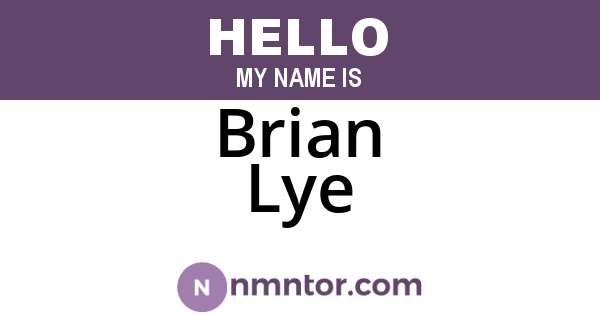 Brian Lye