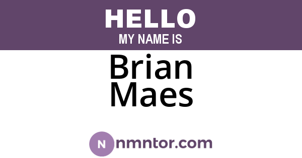Brian Maes