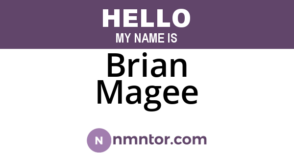 Brian Magee