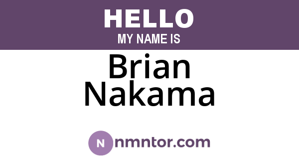 Brian Nakama