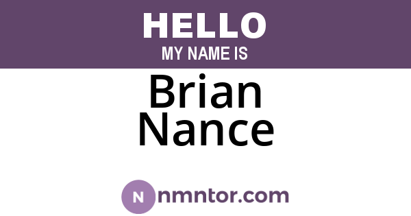 Brian Nance