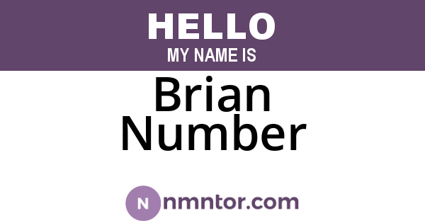 Brian Number