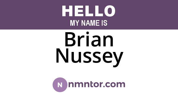 Brian Nussey