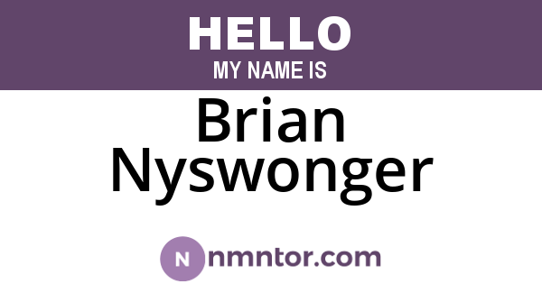 Brian Nyswonger