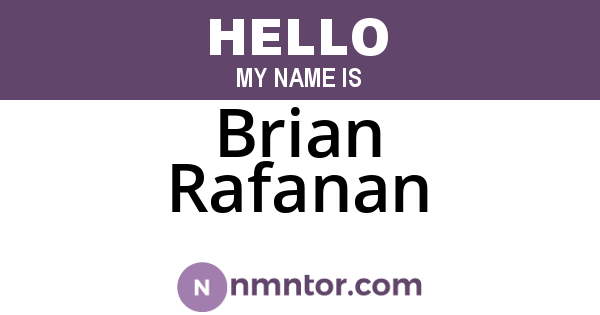 Brian Rafanan