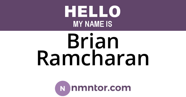 Brian Ramcharan