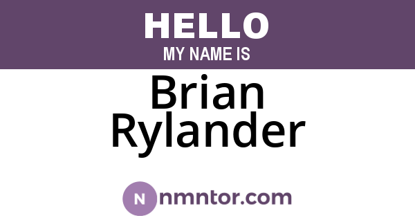 Brian Rylander